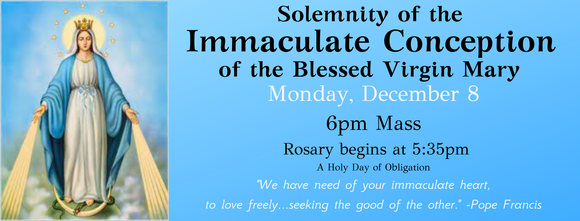 Immaculate Conception Vigil Mass