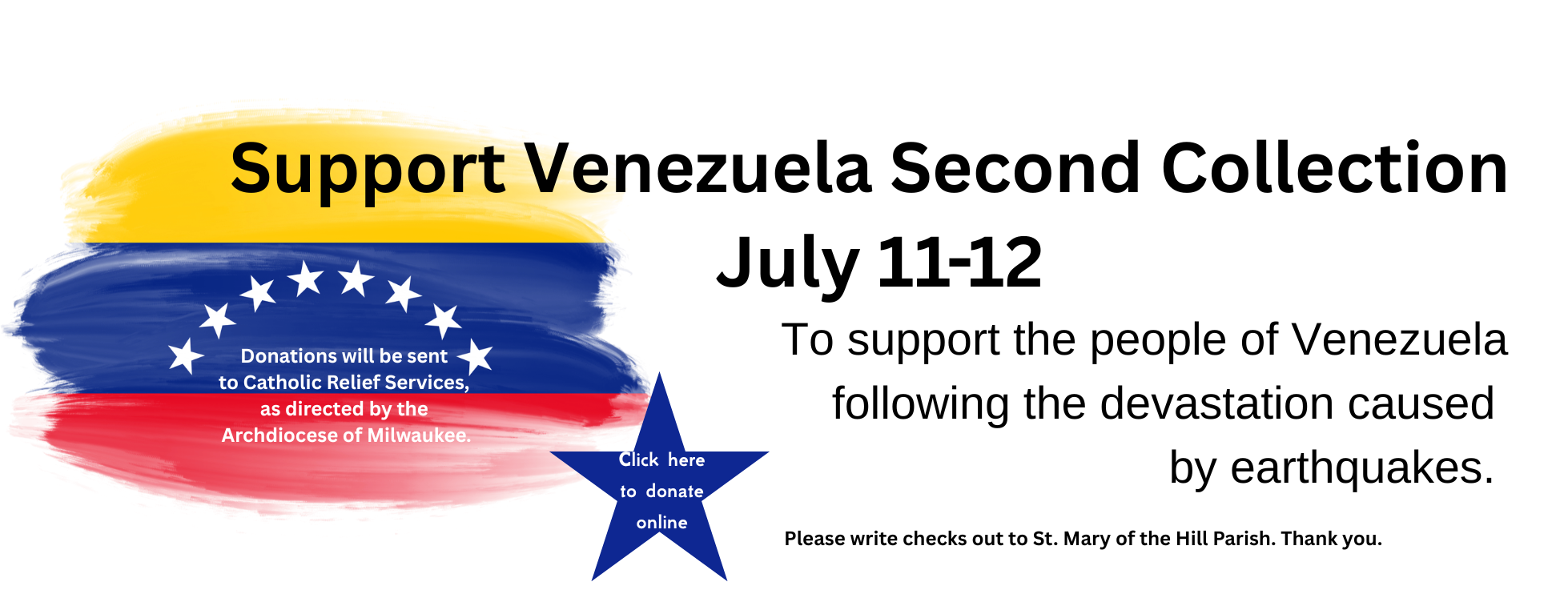 July 11-12 Support Venezuela Second Collection